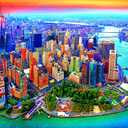 RoseArt - Kodak Premium - Ariel View of Manhattan New York City - 1500 Piece Jigsaw Puzzle for Adults