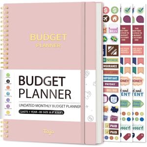 Budget Planner - Monthly Budget Book with Expense Tracker Notebook, Undated Bill Organizer & Finance Planner to Take Control of Your Money, Account Book to Manage Your Finances-Pink