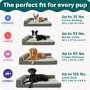 FurHaven Orthopedic Dog Bed for Medium Dogs, L-Shaped Chaise Mattress with Orthopedic Egg Crate & a Solid Orthopedic Foam Base for Joint Support, Washable Cover, Medium, Faux Fur & Suede, Stone Gray