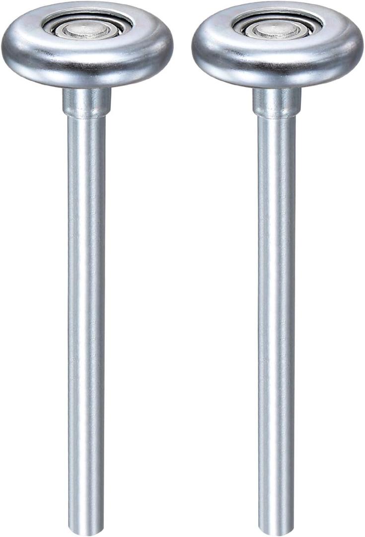uxcell 2pcs 1.8" Steel Garage Door Rollers for 2" Garage Track, 7" Long Stem Roller Wheels, Precision Bearing 10 Balls, Silver Tone