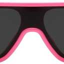 TYA Oversized Wrap Around Sunglasses for Women Men, Futuristic Rave Curved Lens Shades, Fashion Trendy Shield Sun Glasses (Small Pink Frame - Black Lens)