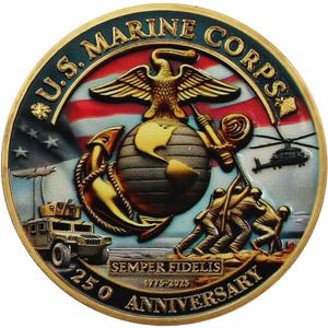 250th Anniversary Coin Military Commemorative Coin Army Navy Veteran Gift Durable Metal Anniversary Coins for Display Collectors & Gift Idea (Eagle)