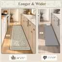 KIMODE Kitchen Mats Cushioned Anti Fatigue, Farmhouse Flower Kitchen Runner Rug, Modern Kitchen Mats for Floor, Padded Kitchen Floor Mats, Beige Home Decor for Sink Laundry Office Bedroom 24"x71", 2' x 5'11"