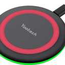 Yootech Wireless Charger,10W Max Fast Wireless Charging Pad Compatible with iPhone 16e/16/16 Plus/16 Pro Max/15/14/13/SE 2022/12/11/X/8,Samsung Galaxy S22/S21/S20,for AirPods Pro 2(No AC Adapter) (Black/Red)