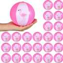Jexine 24 Pcs Mini Beach Balls Flamingo Party Pack, 5 Inch Inflatable Pink Beach Ball Flamingo Toy in Bulk for Teens Adults Pool Luau Party Supplies Decorations