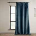 HPD Half Price Drapes Heritage Plush Velvet Curtains 120 Inches Long Room Darkening Curtains for Bedroom & Living Room 100W x 120L, (1 Panel), Avalon Blue