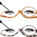 JM 2 Pairs Makeup Reading Glasses Magnifying Flip Down Cosmetic Readers for Women with Spring Hinge +2.75 (Grey Tortoise & Brown Tortoise)