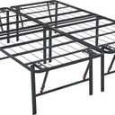 Amazon Basics Bed Frame with Storage, Foldable Metal Platform, Sturdy Steel, No Box Spring Needed, 18 Inches High, Tool-Free Setup, King Size, Black