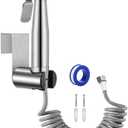 Toilet Bidet Sprayer Hose Kit with Hanger,Spray Bidet Attachment Water Pressure Control Adjustable Stainless Steel Diaper Bidet Toilet Water Spray Gun for Washing Bath Pet Shower (NO T Valve) 1 Set