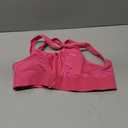 Women Zip Front Sports Bra Racerback Tank Top Wireless Paded Yoga Workout Running Bras (Pink, M)