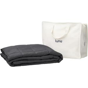 Luna Cooling Weighted Blankets for Adults - 100% Lyocell Rayon Soft Blanket Back to School Dorm Room Essentials - Travel Relaxation Gifts [15lbs - Queen - 60" x 80"] [Dark Grey] - Imported