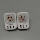 2 Pack European Plug Adapter USB C, TESSAN US to Europe Adapter 4 Outlets 3 USB Charger, Type C International Power Adaptor to Italy Spain France Portugal Iceland Germany, Europe Travel Essentials