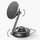 TPARTS Vacuum Suction Magnetic Phone Holder for Tesla Model Y/3/X/S, Upgraded Suction Cup Car Mount with 360Rotation and Retractable Phone Holder