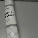 Shelf & Drawer Liner for Kitchen Cabinets, Non-Slip Non-Adhesive Shelf Paper Protect Dresser and Cupboard, Waterproof Drawer Mats for Bathroom, Easy Install (White Geometric 12" x 120")