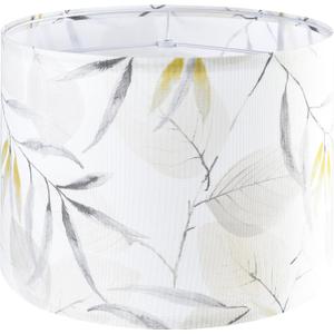 Printing Leaf Lamp Shade Medium Drum Table Lampshade, 13" Top x 13" Bottom x 10" High(Spider), Ideal for Livingroom, Bedroom, Floor Lamps, Modern Linen Lamp Shades Decor, Assembly Required, By GO&SO