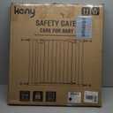 keny 29.7"-46" Baby Gate for Stairs, Auto Close Dog Gates for Doorways, Pressured Mounted No Drilling Pet Gate Extra Wide, One-Hand Opening Dual Lock Stair Gate, Indoor Kids Necessities, Black