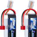 Zeee 2S 2200mAh Shorty Lipo Battery 7.4V 50C RC Battery with T Connector Soft Pack for 1/16 Slash RC Car RC Truck RC Helicopter Airplane Quadcopter Drone RC Boat Racing Models (2 Pack)
