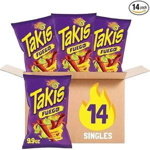 Takis Blue Heat Rolled Tortilla Chips, 14 ct, 9.9 oz Case, BBD 06/23/2025
