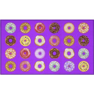 Booooom Jackson Classroom Rug Colorful Seating Classroom Carpet Elementary 24 Seats, Preshool Area Educational Rug for School (7.5 x 13 ft, BC011-DonutsPurple-Lite) (Blue)