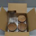 16oz 4 Pack Overnight Oats Containers with Lids, Glass Mason Jars with Acacia Wood Airtight Lids, Wide Mouth Meal Prep Storage Jars for Yogurt, Chia Pudding, Salad, Parfait, Snacks, Spice