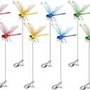 3 x 8 Pack Dragonfly Clips, 3D Simulation Fake Dragonflies Decoration for Garden Stakes, Yard Ornaments, Hat, Deer, Horse, Indoor and Outdoor