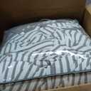 Luxury Grey Comforter Set Queen - Washed Microfiber 3 Pieces Jacquard Bedding, White & Grey Vertical Ticking Stripes Pattern Comforter with 2 Pillowcases, Soft Breathable Durable Comfy