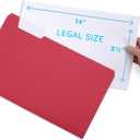 Blue Summit Supplies Red Legal File Folders, 1/3 Cut Tab, Legal Size, Great for Organizing and Easy File Storage, 100 Per Box