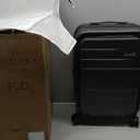 LUGGEX Carry On Luggage Top Opening, FLT Expandable Polycarbonate Hard Shell Suitcase with Wheels (FX-Lite, Charcoal Metallic, 20 Inch, 36L-41L)