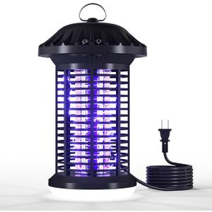 Bug Zapper Indoor & Outdoor, Water Proof Mosquito Zapper with LED Light, 4200V Electric Bug Zapper for Home Patio Office Courtyard (Black)