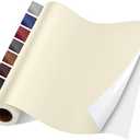 Self Adhesive Leather Repair Patch Kit, 17 in x 79 in Large Vinyl Leather Repair Tape for Furniture, Car Seat, Couch, Sofa, Chair Smooth Beige White