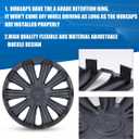 Hubcaps 15", Wheel Rim Cover Universal R15 Hub Caps, Steel Wheel Car Pickup Truck SUV, 15 inch Wheel Covers, ABS Material, Set of 4, 15 inch, Matte Black