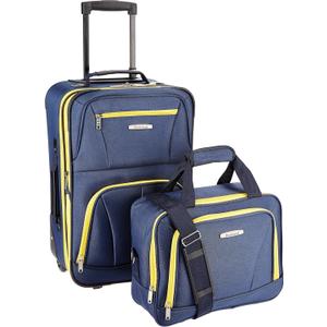Rockland Fashion Softside Upright Luggage Set, Navy, 2-Piece (14/19)