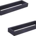 GERZWY Modern Black Towel Holder Stainless Steel Towel Ring for Bathroom Lavatory Wall Mount Contemporary Style 2 Pack HG1716-2BK