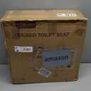 HOMLAND Raised Toilet Seat with Handles, FSA HSA Eligible 500lb Toilet Seat Riser for Seniors with Bedpan, Adjustable Height & Width, Handicap Elevated Toilet Seat for Elderly, Bedside, Fit Any Toilet (Grey)