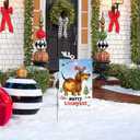 8 x Christmas Dog Garden Flag Merry Christmas Decoration 12 x 18 inches Christmas Winter Vacation Courtyard Lawn Porch Room Diversity Decoration (Blue)