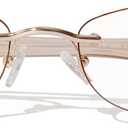 Rimless Reading Glasses for Women, Rectangle Blue Light Blocking Readers With Tinted Edge (Skin Pink)