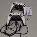 2.4G Wireless Game Controller Set, Dual Gamepad with USB Receiver, White and Black, Classic Game Console Support, 10 Simulator Compatible