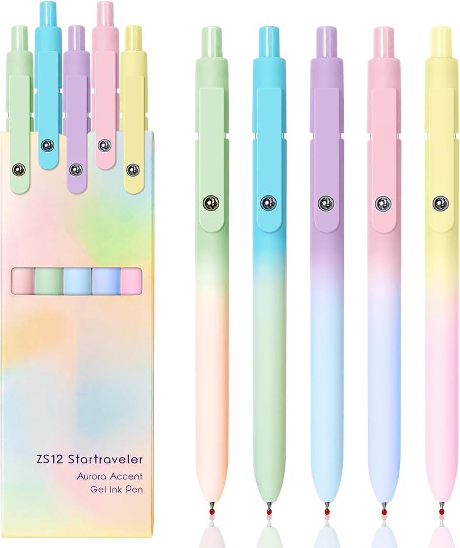 YOXMJDB Gel Pens, 3 Pcs Medium Point Smooth Writing Pens Cute Pens for Women, High-End Series 0.7mm Black Ink Pens for Journaling Note Taking, School Office Supplies (Gradient Morandi)