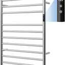 QAOYEDE Towel Warmer Racks for Bathroom, Heated Towel Racks with Timer & Temperature Multi-Level Adjustable, Plug-in Wall Mounted 10 Bars Towel Warmer Brushed Nickel