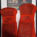 LUX Sports Thin Grip Socks for Cleat Sports - Moisture-Wicking Anti Slip Socks for Men & Women - Soccer, Football, Baseball (One Size, Red)