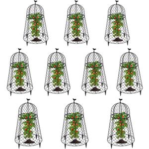 10 Packs Garden Cloches for Plants, Plant Protectors from Animals, Chicken Wire Cloche, Plant Cloche and Cage, Protection for Your Plants and Seedlings, 13" D x 20" H - Black