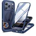 Miracase for iPhone 17 Pro Max Case 6.9" Full-Body Phone Case with Built-in Glass Screen Protector& Full Camera Protector,[Magnetic with MagSafe] Drop Proof 17 ProMax Cover, Blue