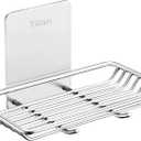 Self Adhesive Bar Soap Dish for Shower, Bathroom Soap Holder Wall Mount  Stainless Steel, Silver