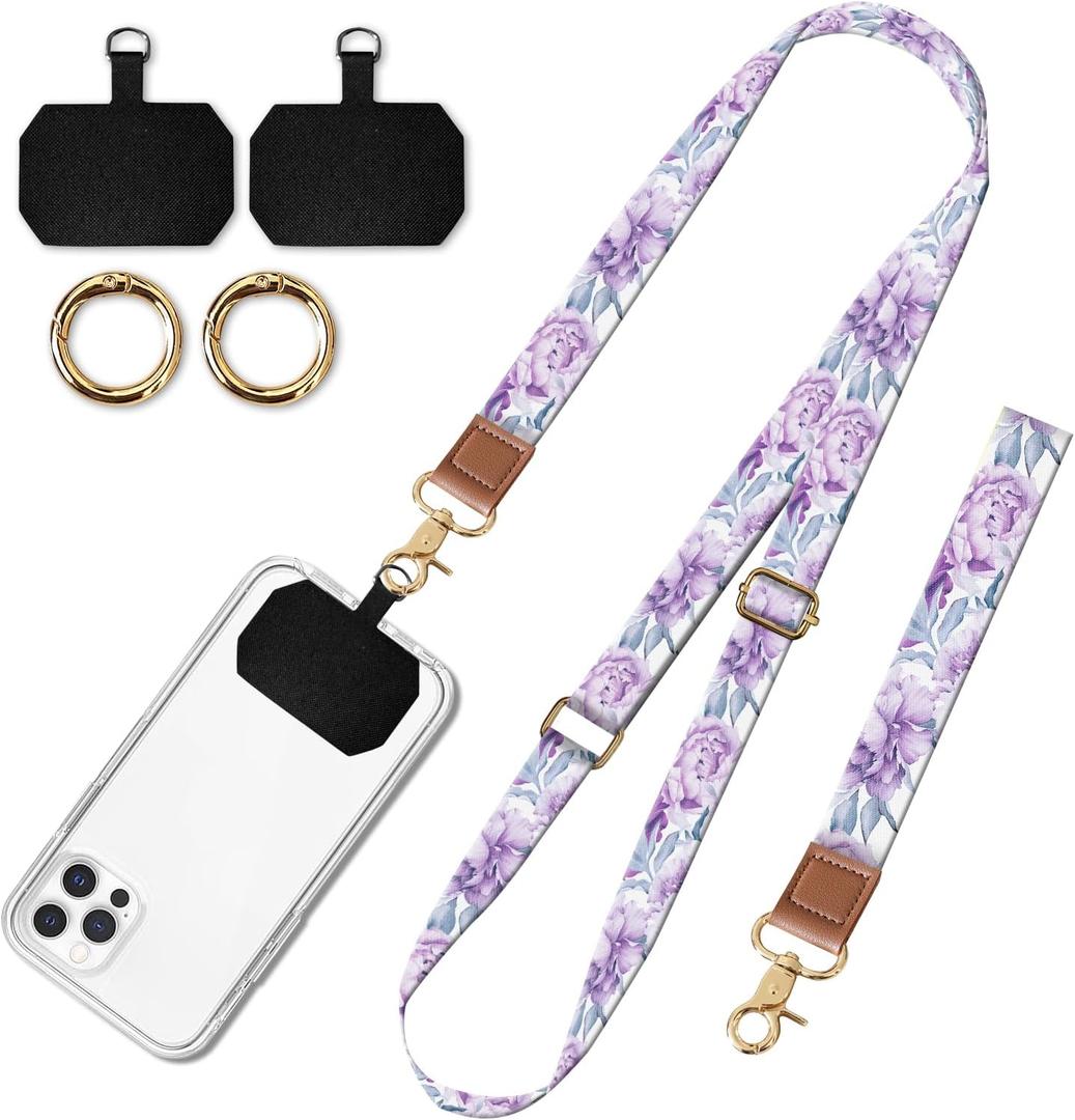 Cell Phone Lanyard Adjustable Crossbody Strap, Cute Phone Neck Wristlet Wrist Strap Patch for Keys Case Accessories