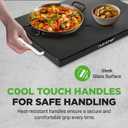 NutriChef Electric Warming Tray | Glass Surface Hot Serving Tray | Adjustable Temperature 140F to 230F | Energy Efficient & Space Saving | Perfect for Buffets,Parties & More | 21.2 x 16.5 IN | Black