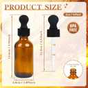 24 Pack Amber Glass Dropper Bottle, 2 oz/60 ml with Dropper, Leak Proof Travel Dispenser Bottle for Essential Oils/Chemistry Laboratory Chemicals/Cologne and Perfume
