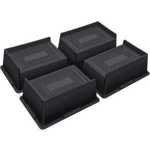 Bed Risers 3 Inch Heavy Duty,Oversized Couch Risers, Extra Wide Furniture Risers for Sofa Table Desk Headboard Chair Lifting,Rectangle Risering Blocks Support 6000 lbs(4 Pack Black)