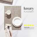 LEXMORE Placemats Set of 8 Vinyl/Plastic Woven Place Mats for Kitchen Table Indoor/Outdoor Washable Placemat Wipeable Dining Table Mats(A-Caramel)