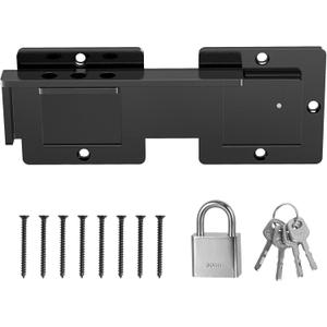 7.5" Flip Latch Outdoor Gate Latch Lock 4mm Heavy Duty with Adjustable Padlock Holes and Stainless Steel Lock for Wooden Fence, Barn Door, Shed Door, Grage, Yard