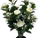 Home Decorative Tree Artificial Camellia Tree Faux Plant Potted Plant Dense Green Leaves and White Blossoms Space Saving Suitable for Living entryways 90cm
